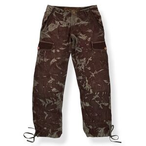 Sacred Pants Men 34 (33x35) Brown Camo Cargo Utility Military Drawstring Y2K USA